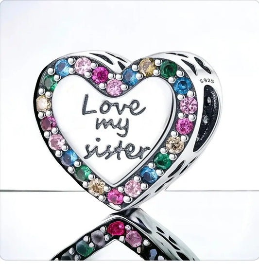 Sister love heart Charm Outlet
