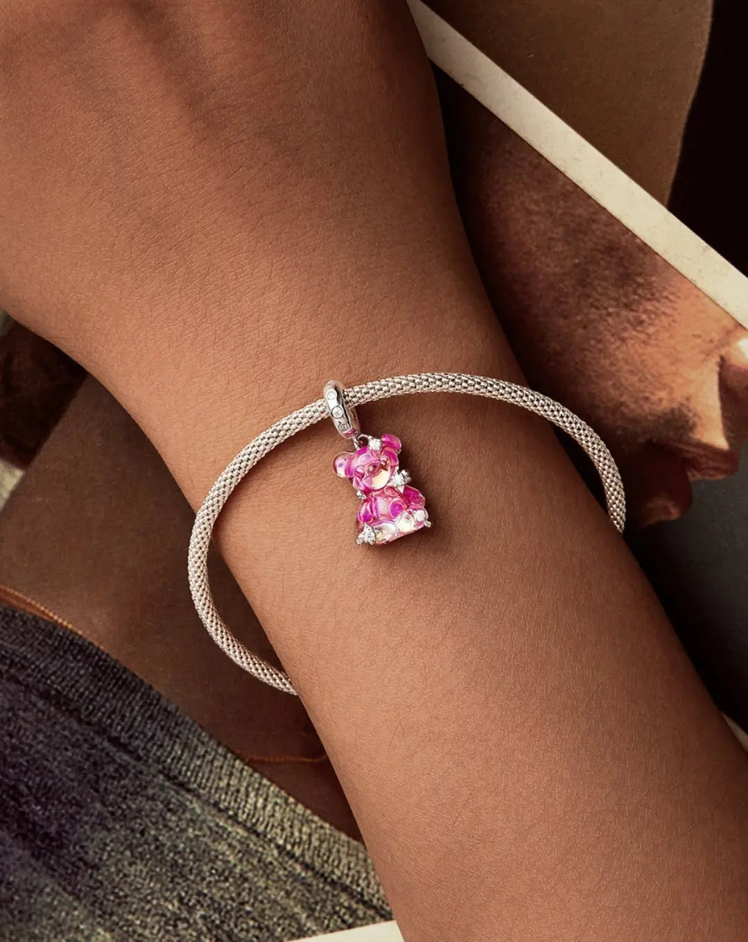 Crystal Bear Pendant Charm 925 Sterling Silver Charm Outlet