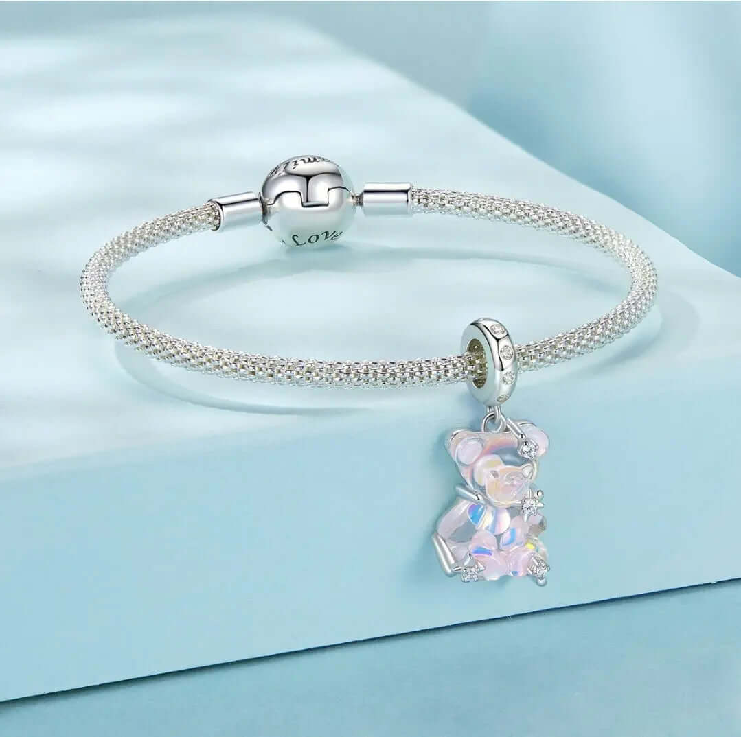 Crystal Bear Pendant Charm 925 Sterling Silver Charm Outlet