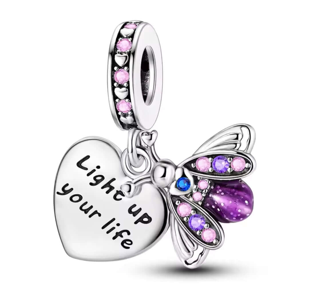 Firefly 925 Sterling silver charm Glow-In-The-Dark gift charm (Light Up Your Life)