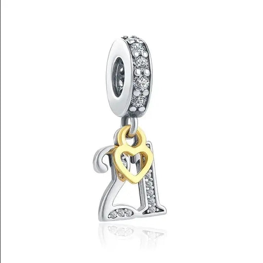 21st Birthday Gold Heart Charm Outlet
